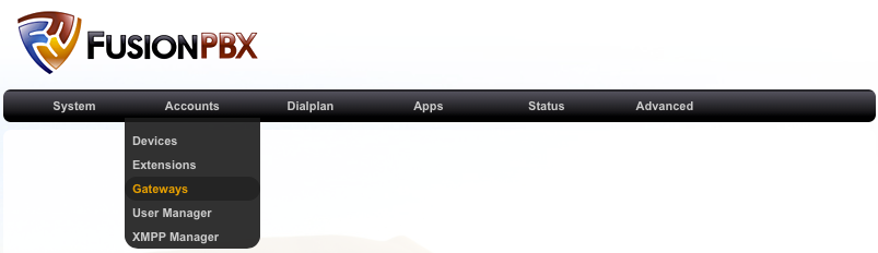 FusionPBX - Add Gateway