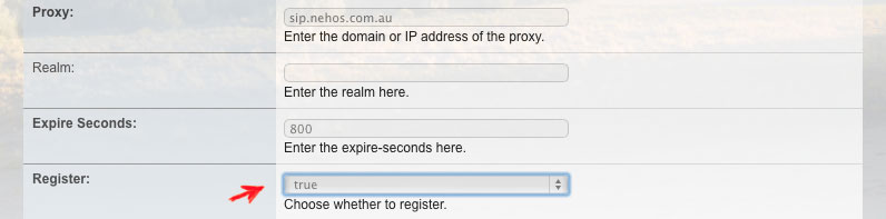 FusionPBX - Gateway Proxy settings