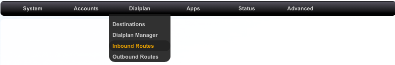 FusionPBX - Inbound Routes