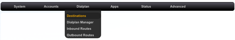FusionPBX - Add Dialplan Destinations